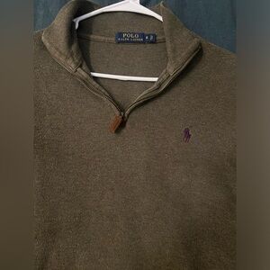 Olive Green Men’s Polo Zip Up